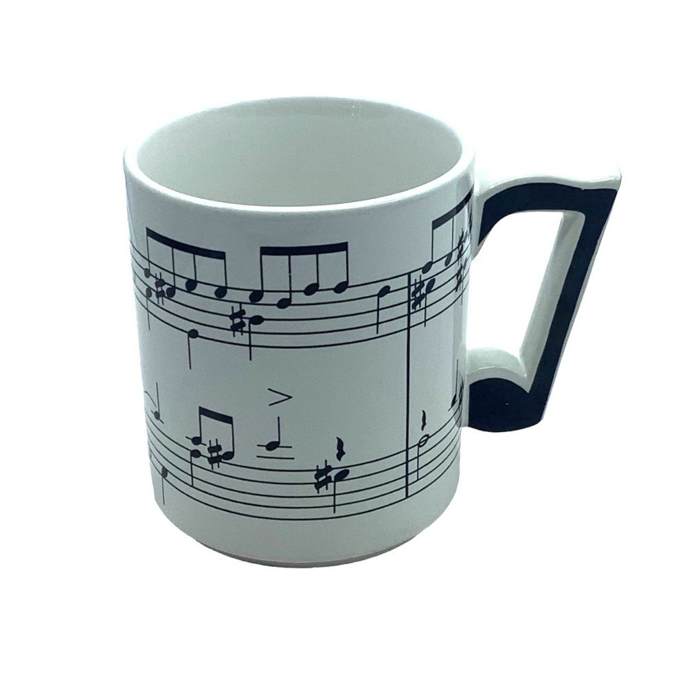 Vtg‎ 1984 Chadwick Miller Musical Sheet Music Notes Cup Mug Note Handle Composer